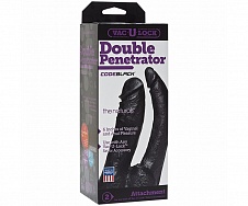 Двойной черный фаллоимитатор 16 см Double Penetrator